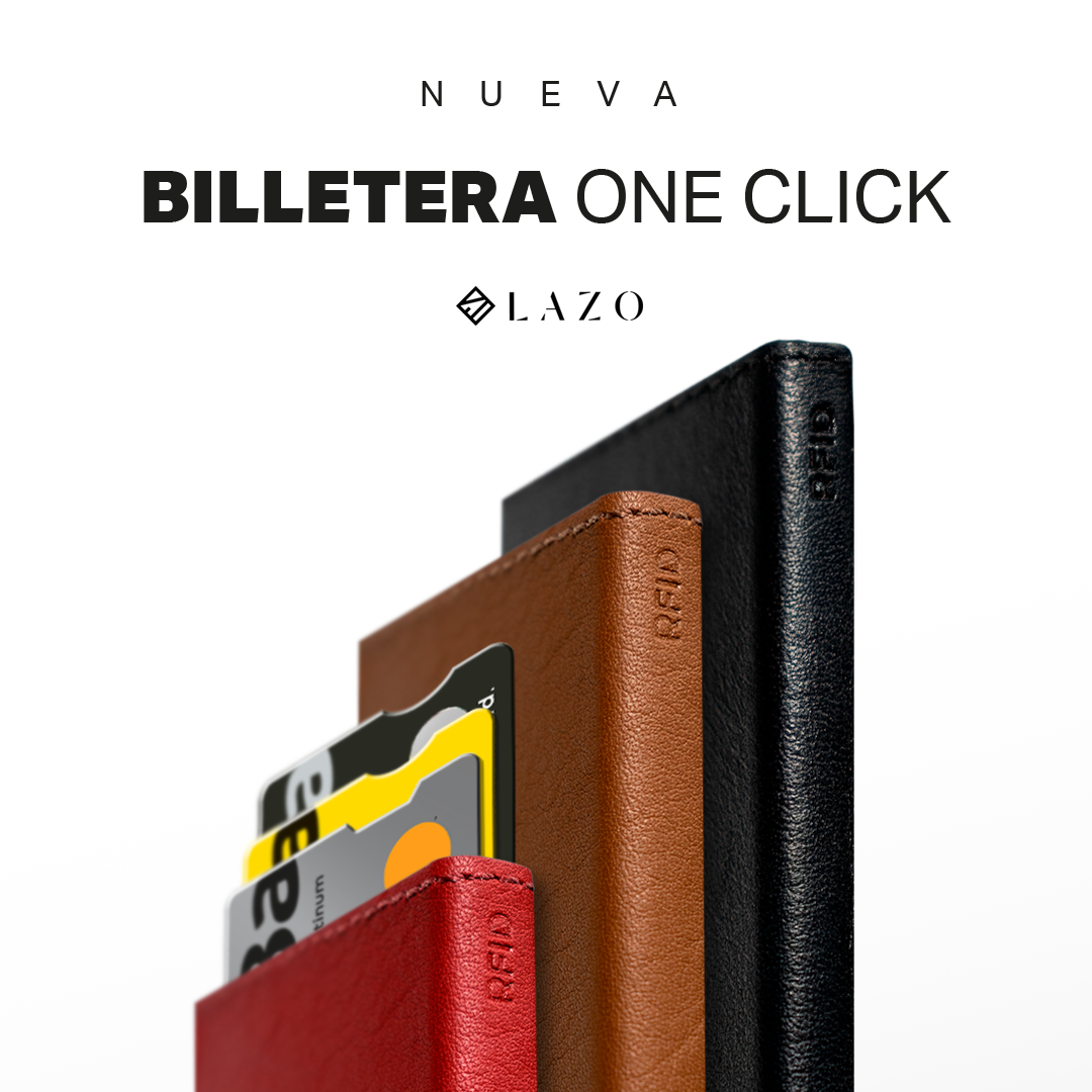 BILLETERA ONE CLICK NEGRA ROJA