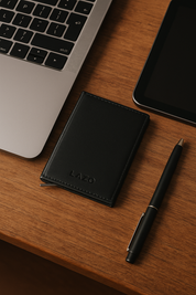 BILLETERA ONE CLICK NEGRA ROJA