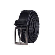 CINTURÓN TRENZADO CUERO NEGRO