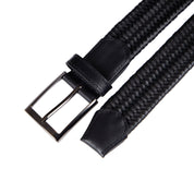 CINTURÓN TRENZADO CUERO NEGRO