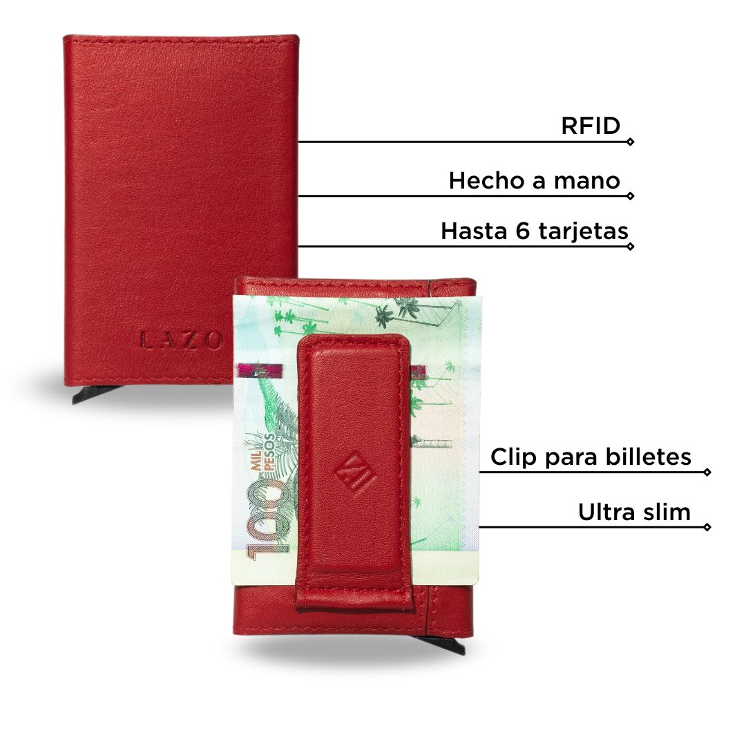 BILLETERA ONE CLICK ROJA