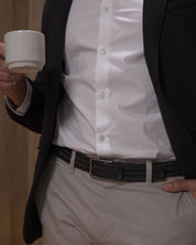 Cinturon trenzado para hombre cafe ideal para regalo, la oficina o un dia casual
