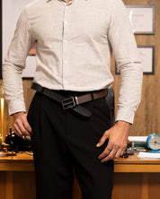 Cinturon de cuero doblefaz para hombre cafe y negro, ideal para regalo, la oficina o un dia casual