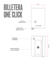Billetera OneClick (Azul) — Con Grabado de Iniciales