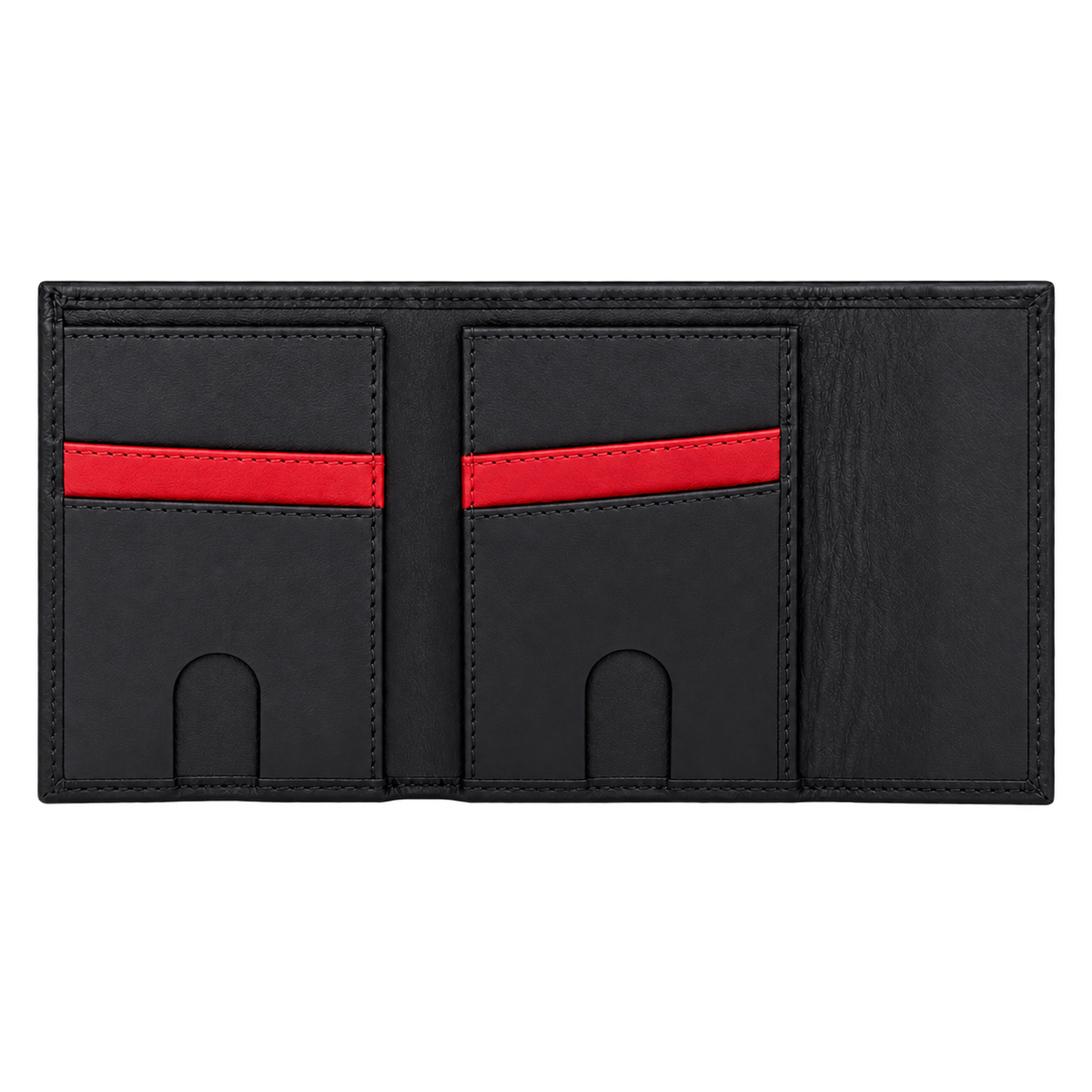 Billetera imán de cuero (negra - carbono) — con grabado de iniciales