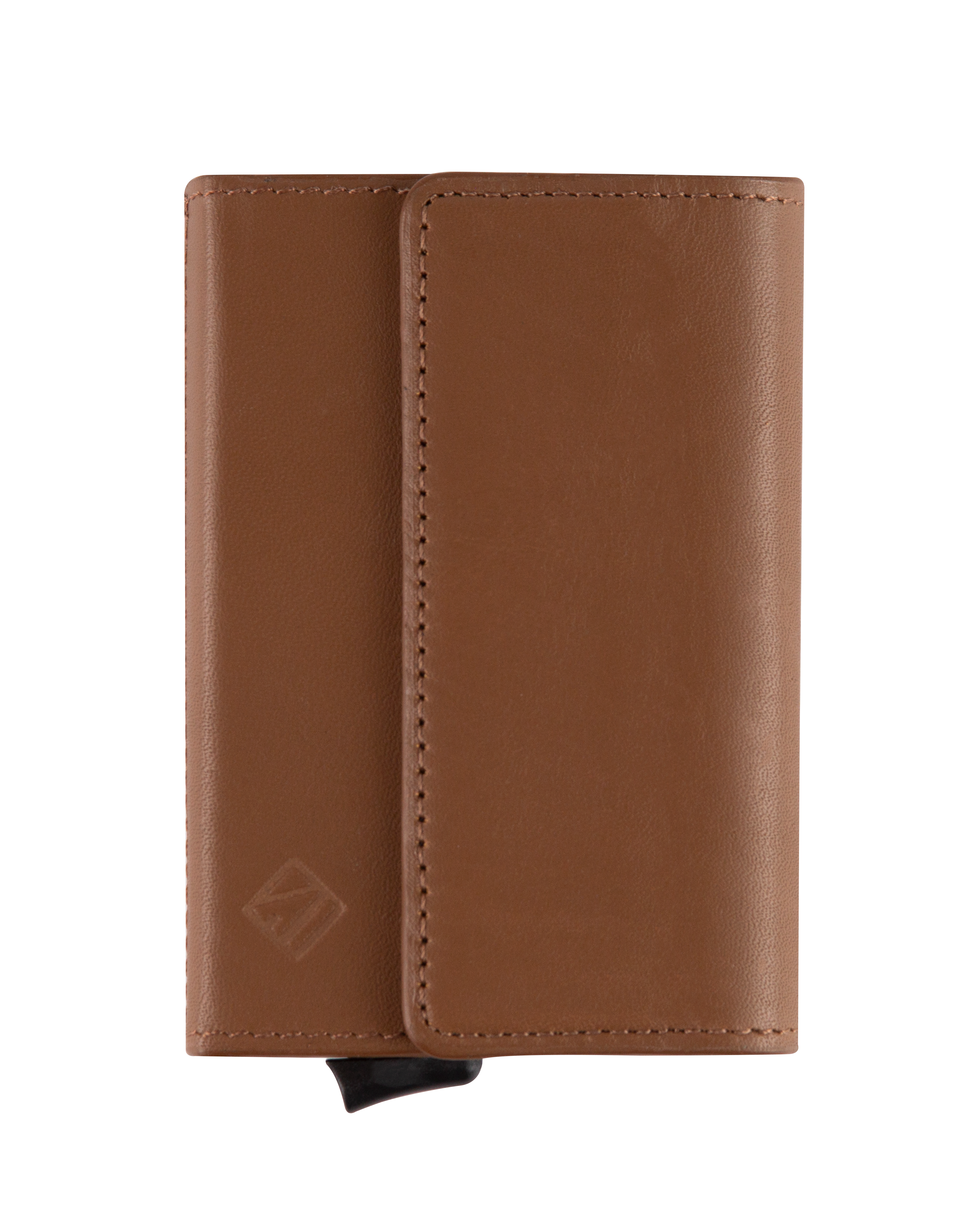 Billetera tarjetero de cuero cafe one click ideal para guardar tarjetas y billetes, ideal para regalo