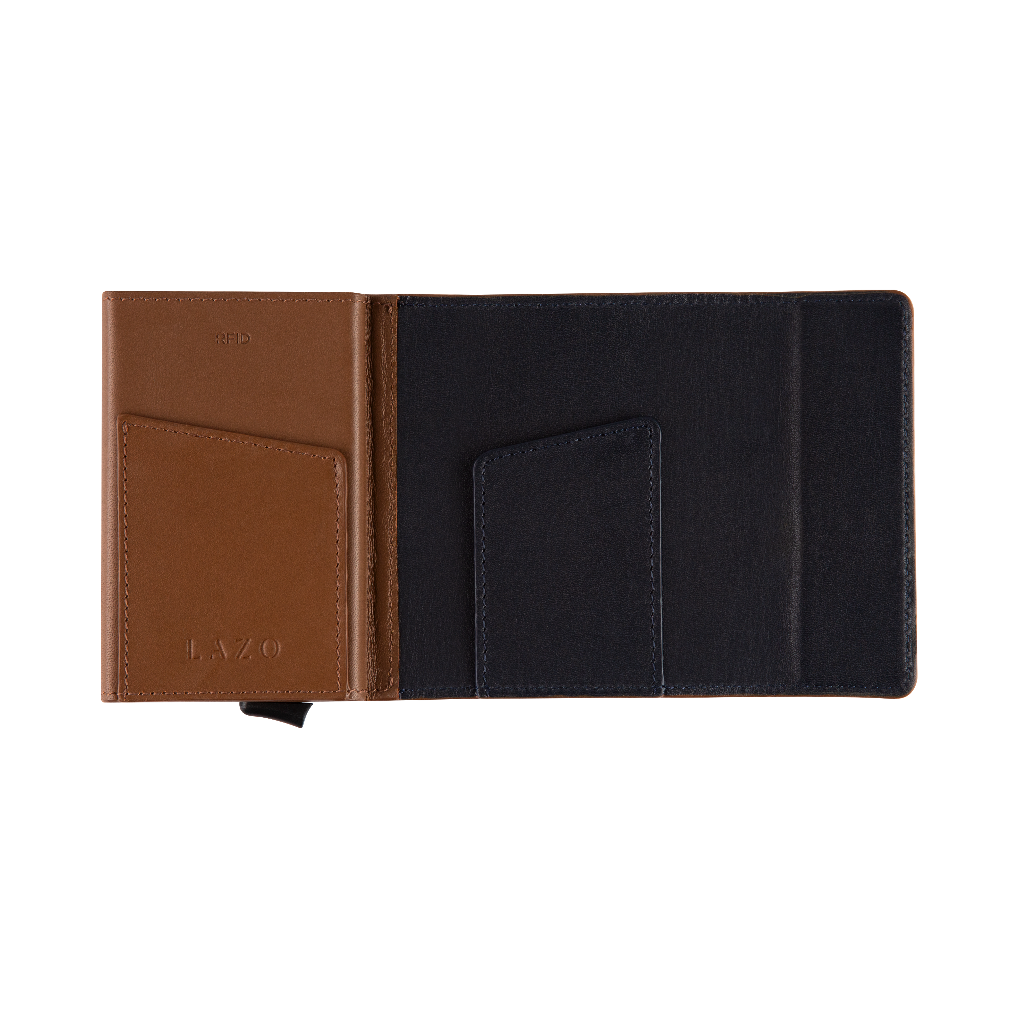 Billetera tarjetero de cuero cafe one click ideal para guardar tarjetas y billetes, ideal para regalo