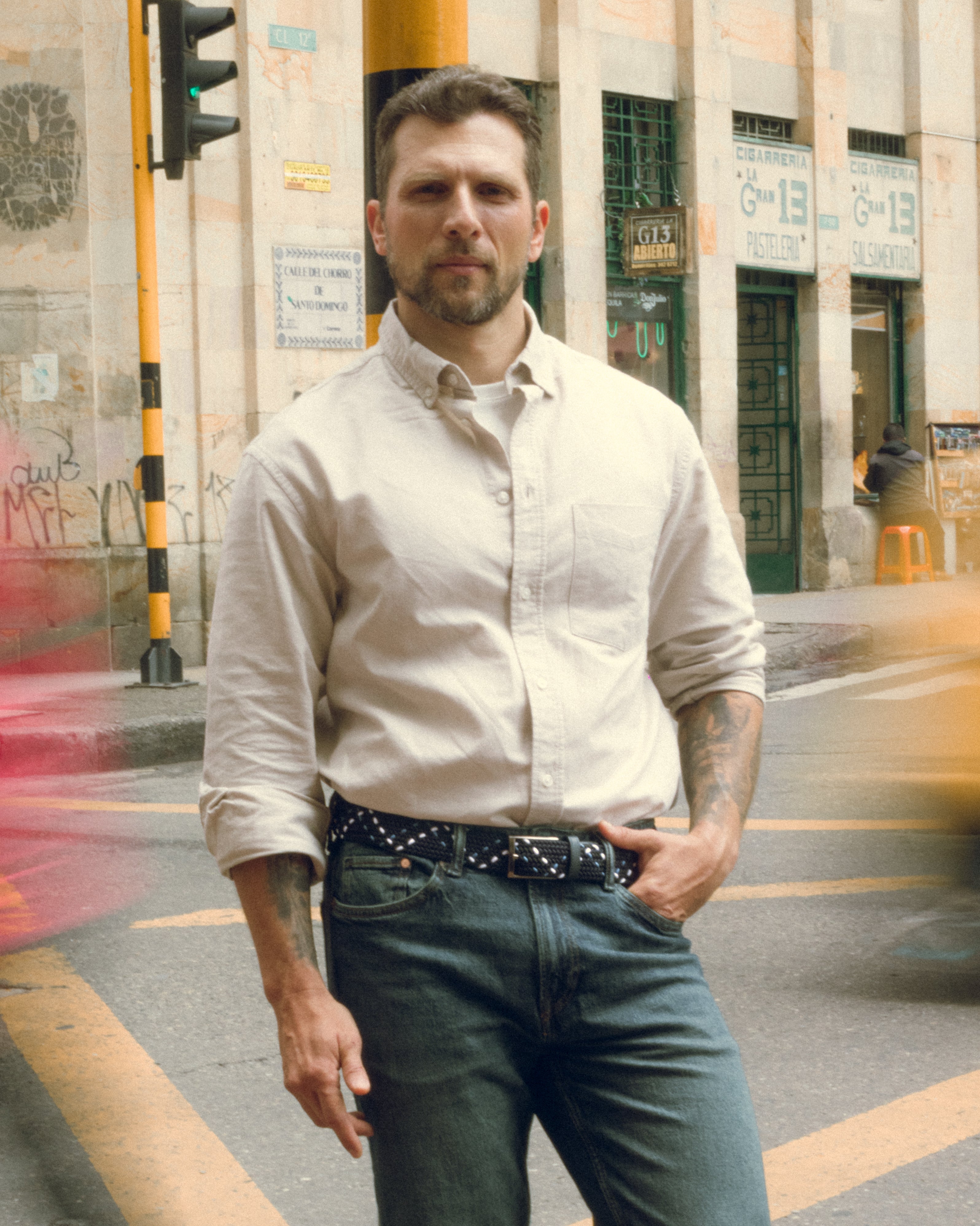 Cinturon trenzado para hombre color azul y cafe, ideal para dar un regalo, ir a la oficina o una salida casual