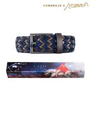 CINTURÓN LEATHER FUSION Azul-Café