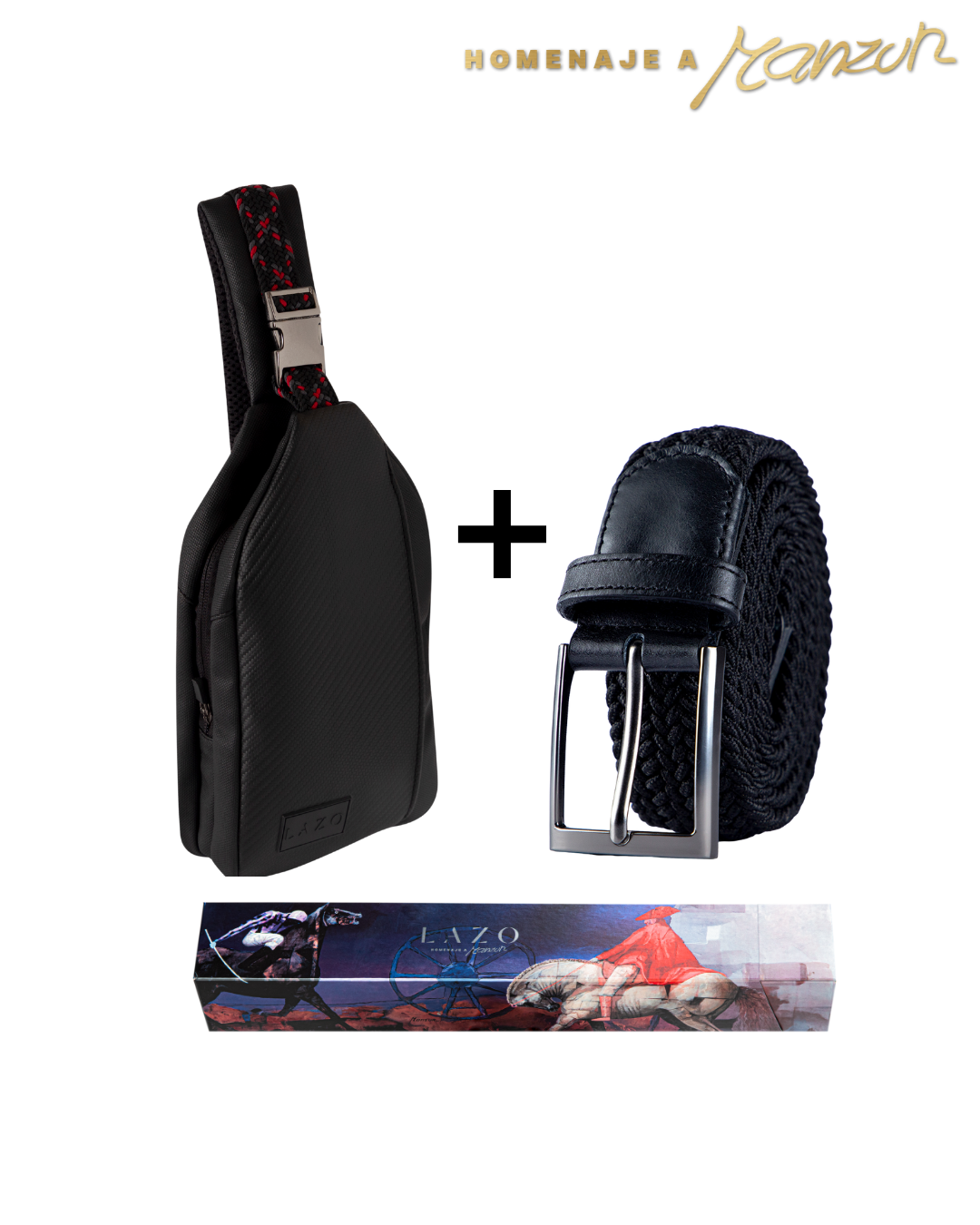 Combo Manos Libres Carbono + Cinturón Negro