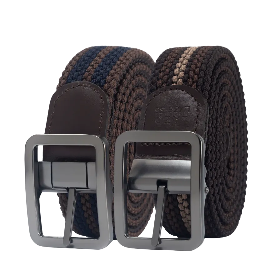 Cinturon Doblefaz trenzado para hombre negro azul y cafe 