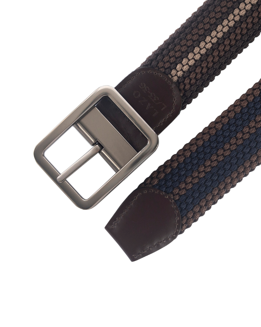 Cinturon doblefaz cafe azul u baige para hombre