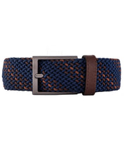 Cinturon trenzado color cafe y azul para hombre ideal para regalo, la oficina o una salida casual