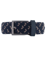 Cinturon trenzado azul y beige  hombre ideal para regalo, la oficina o un dia casual