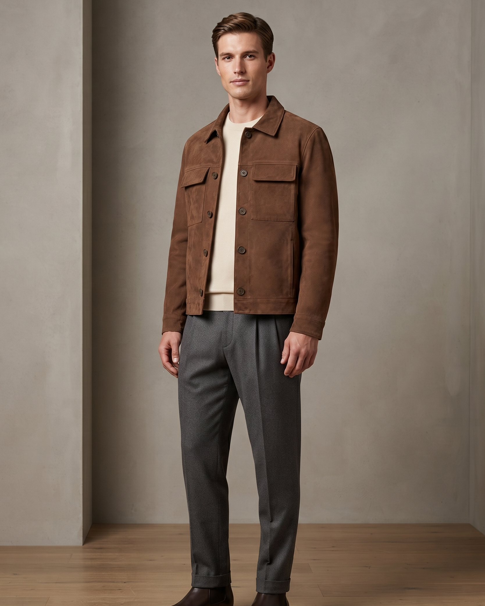Chaqueta para hombre color cafe