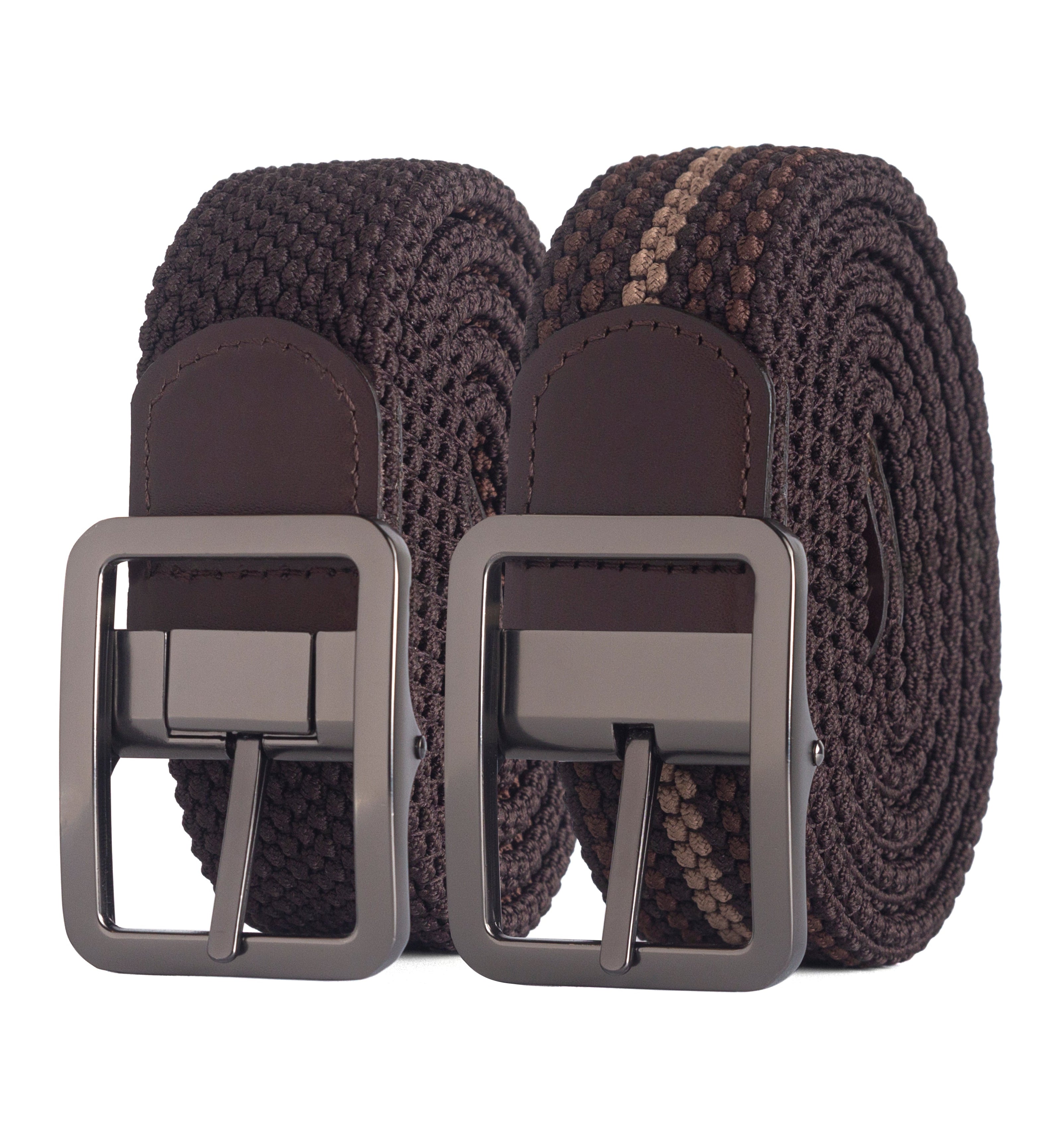 Cinturon doble faz cafe para hombre