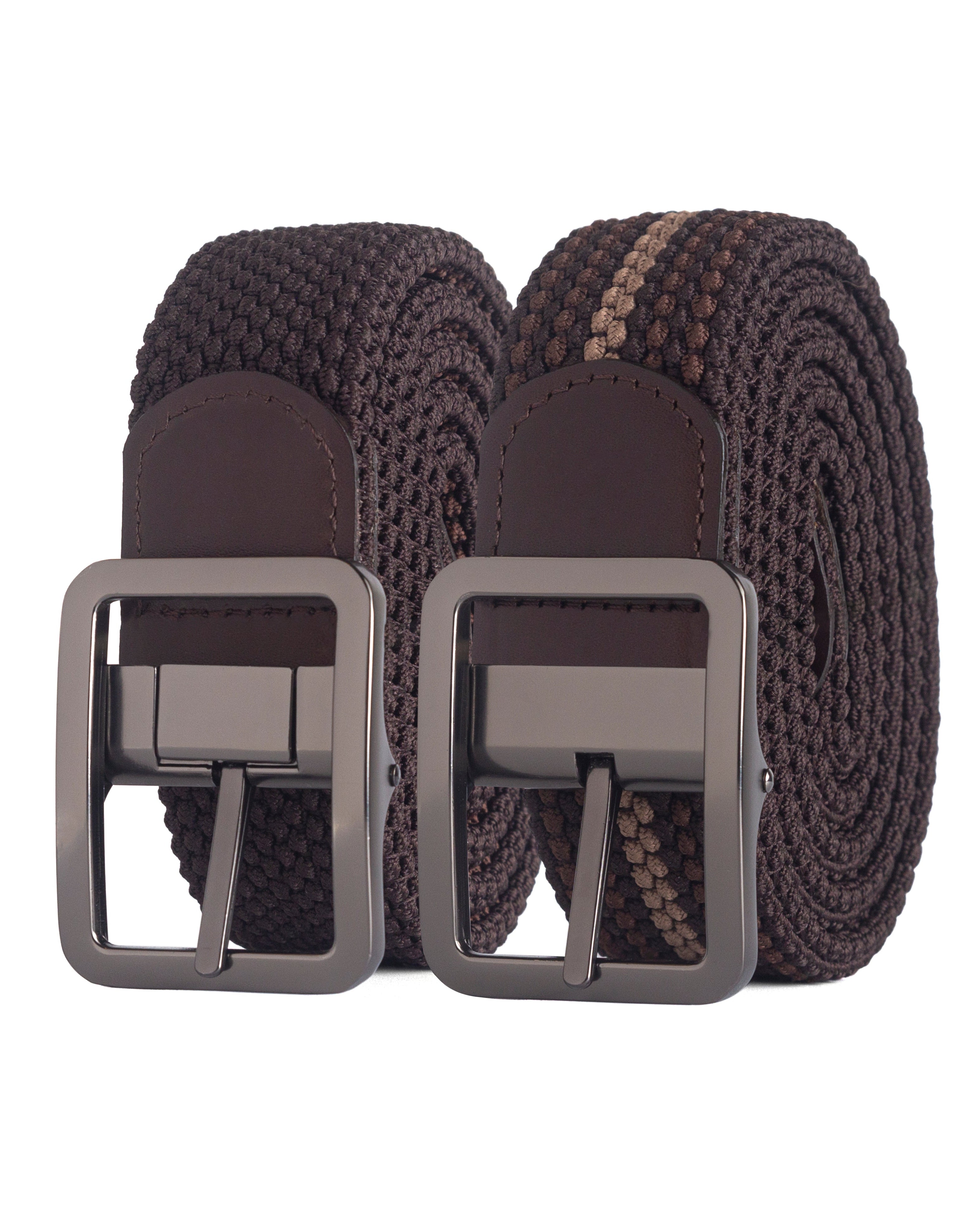 Cinturon doble faz cafe para hombre