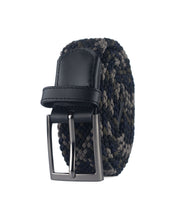 Cinturon Trenzado clasico para hombre color azul, beige y verde con hebilla gris para regalo, el trabajo o para una salida casual
