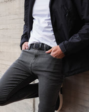 Cinturon trenzado para hombre cafe y negro 