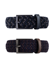 Cinturon trenzado para hombre cafe y negro 