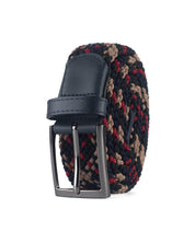 Cinturon trenzado para hombre color negro cafe y rojo con hebilla gris ideal para regalo, la oficina o una salida casual