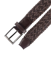 Cinturon trenzado para hombre color negro cafe y rojo con hebilla gris ideal para regalo, la oficina o una salida casual