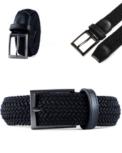 Cinturon clasico trenzado azul, negro y cafe para hombre para toda ocasion