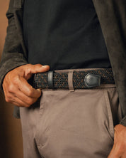 Cinturon trenzado negro y cafe para hombre ideal para regalo, la oficina o una salida casual