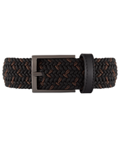 Cinturon trenzado negro y cafe para hombre ideal para regalo, la oficina o una salida casual