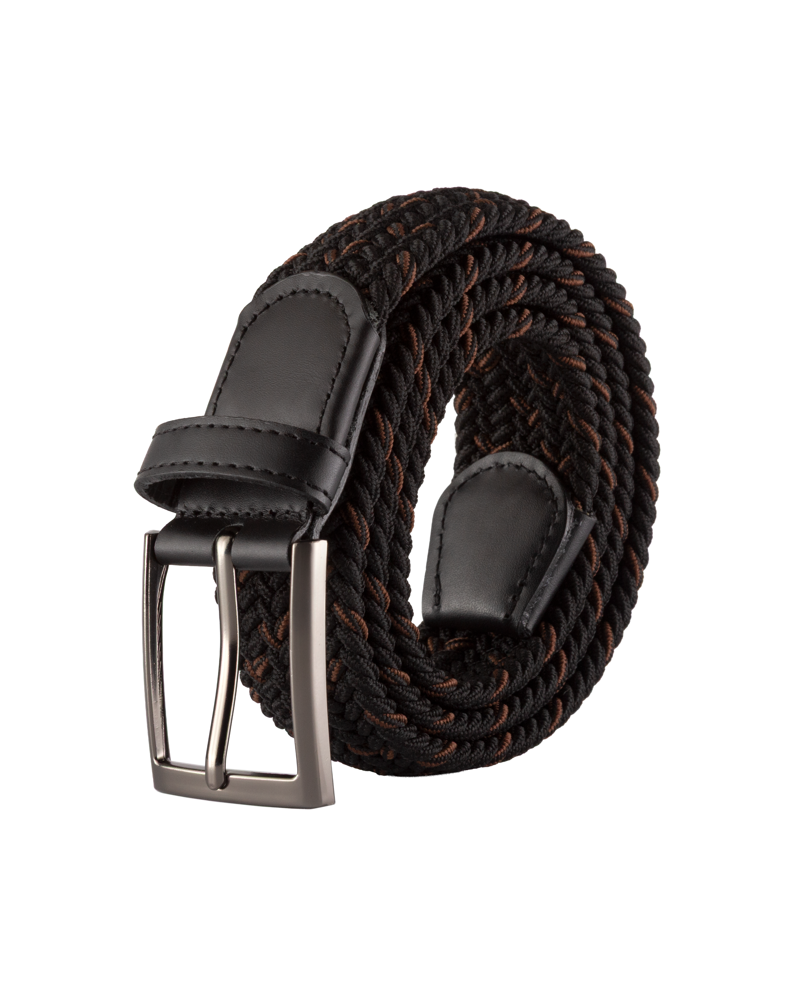 Cinturon trenzado negro y cafe para hombre ideal para regalo, la oficina o una salida casual