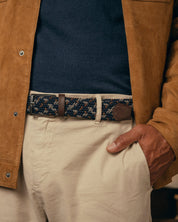 Cinturon trenzado para hombre azul cafe y baige para hombre ideal para regalo, la oficina o el fin de semana.
