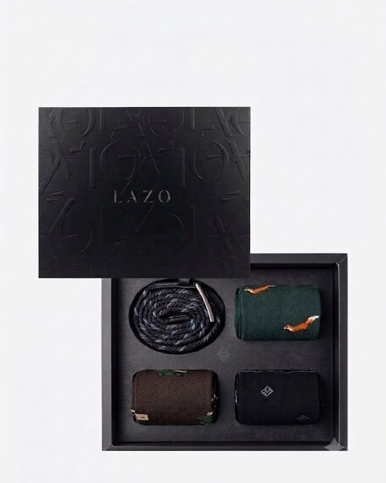 Caja de regalo cinturon y 3 pares de medias para hombre 