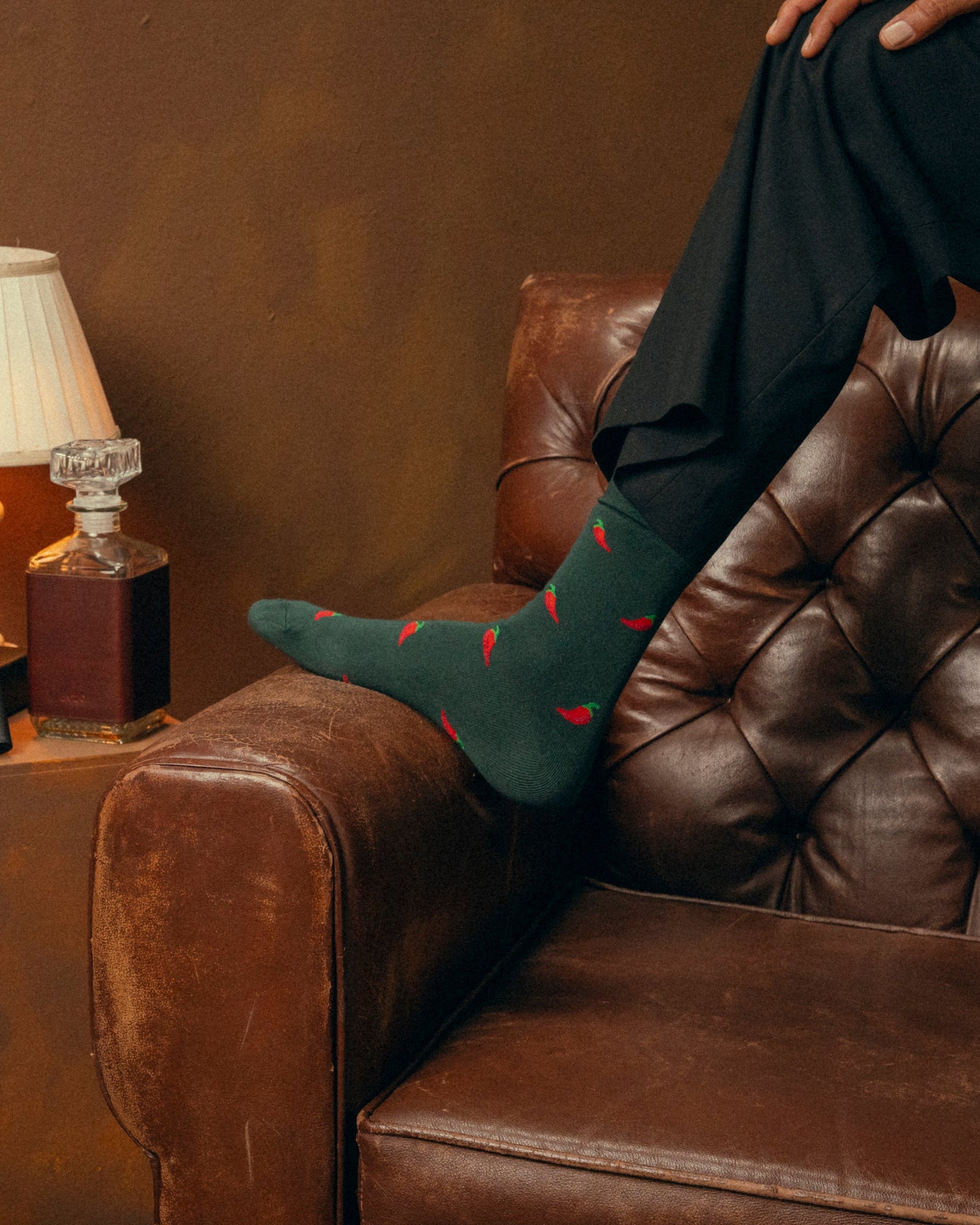 Medias verdes de chiles rojos para hombre