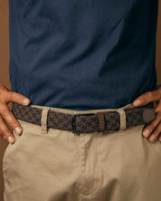 Cinturon trenzado para hombre negro y cafe ideal para regalo, la oficina o una salida casual