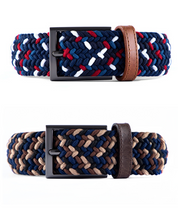 2 pack de Cinturon trenzado para hombre ideal para regalo, la oficina o un dia casual