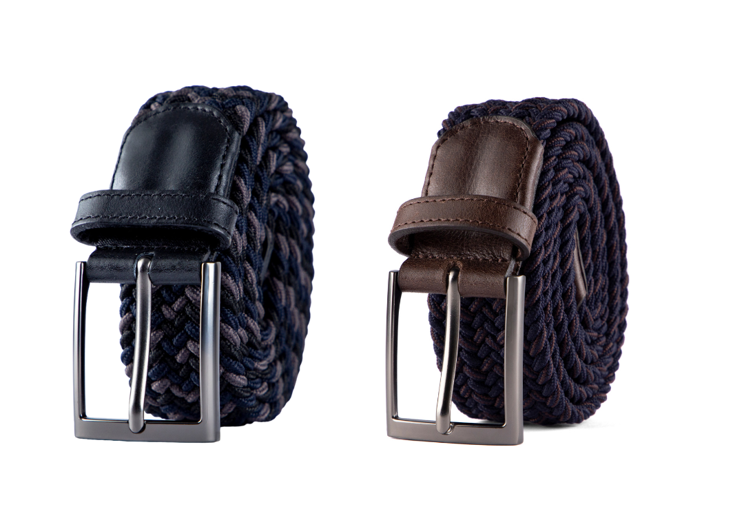 Cintuon trenzado doble faz para hombre negro, azul y cafe ideal para regalo, la oficina o un dia casual