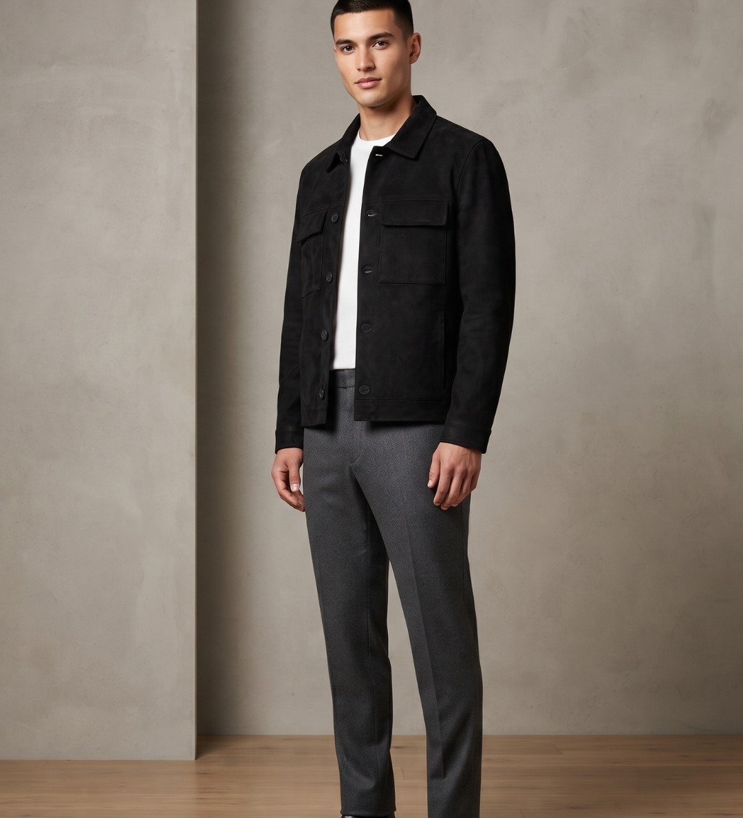 Chaqueta de botones color negro ideal para el dia a dia 