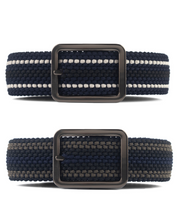Cinturon trenzado doblefaz azul, beige y verde para hombre ideal para regalo, la oficina o un dia casual
