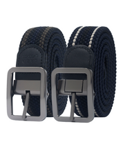 Cinturon trenzado doblefaz azul, beige y verde para hombre ideal para regalo, la oficina o un dia casual