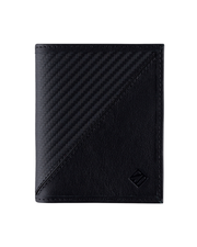 Billetera compact cuero (negra-roja) — con grabado de iniciales