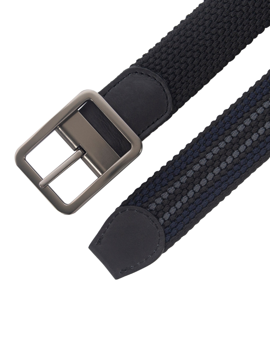 Cinturon trenzado negro doblefaz para hombre ideal para regalo, la oficina o un dia casual