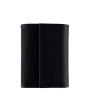 Billetera imán de cuero (negra) — con grabado de iniciales