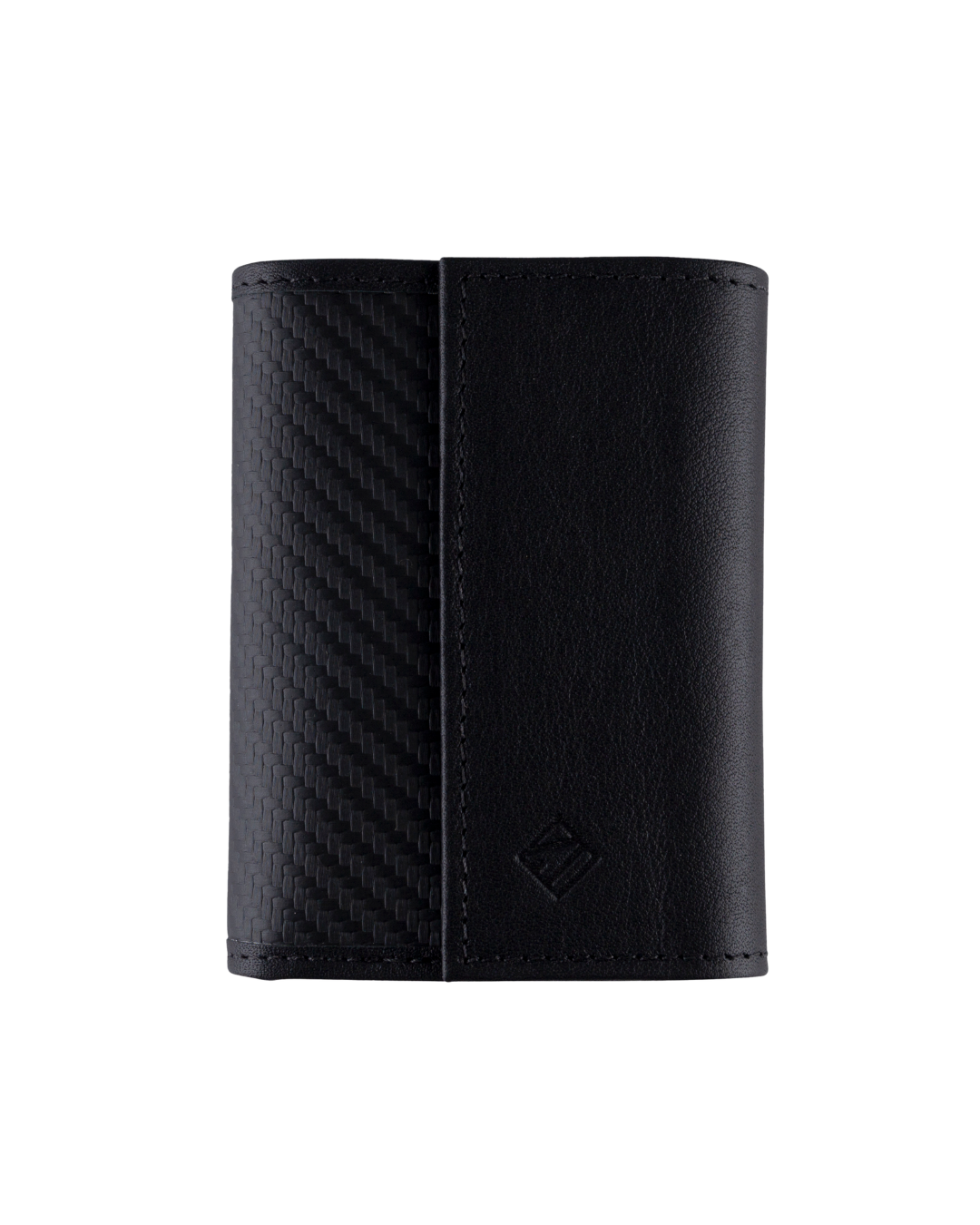 Billetera Imán de Cuero (Negra - Carbono) — Con Grabado de Iniciales