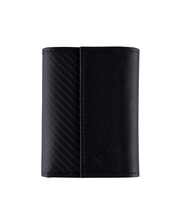 Billetera Imán de Cuero (Negra - Carbono) — Con Grabado de Iniciales