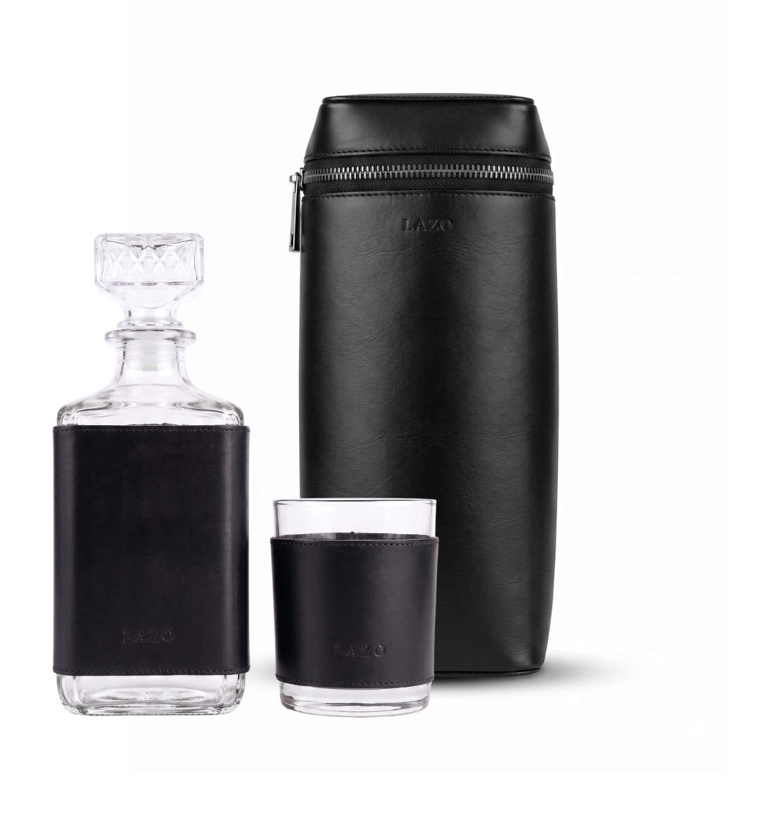 Whiskera + Vaso negro - Con grabado de iniciales