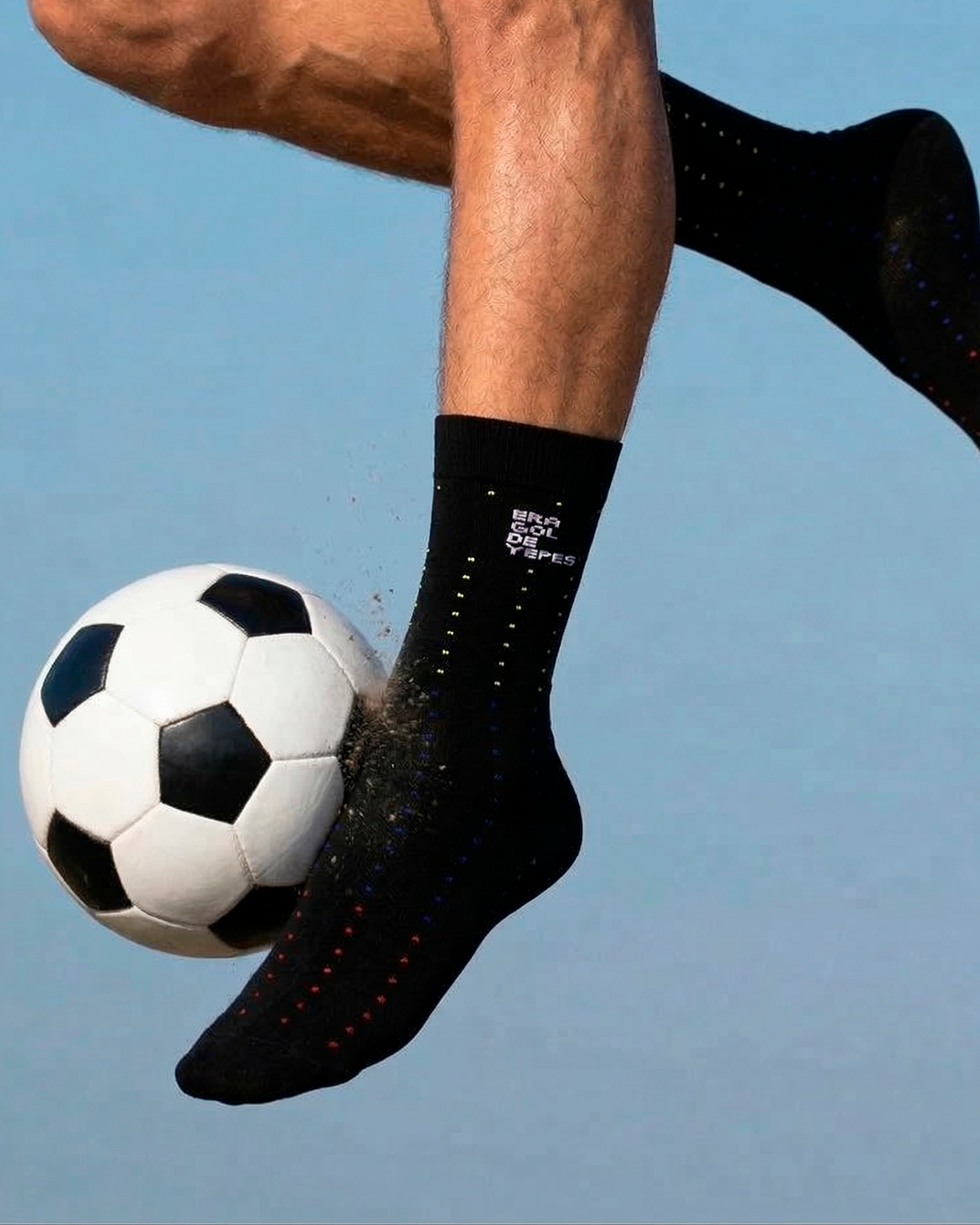 Medias negras de futbol para hombre
