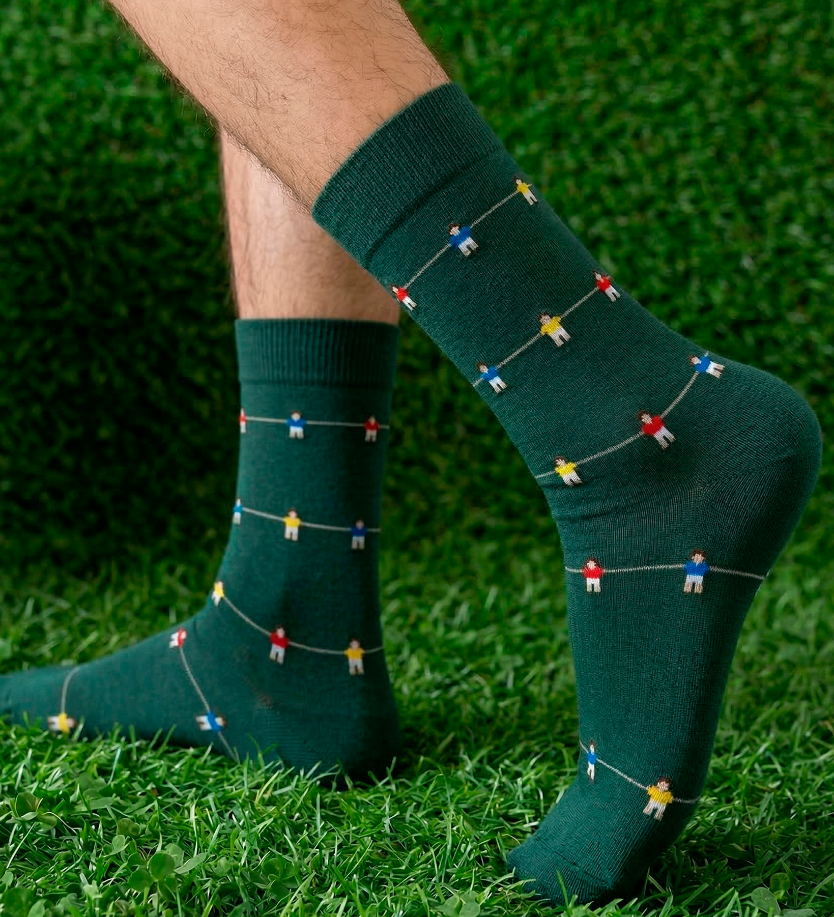 Medias verdes futbolito para hombre 