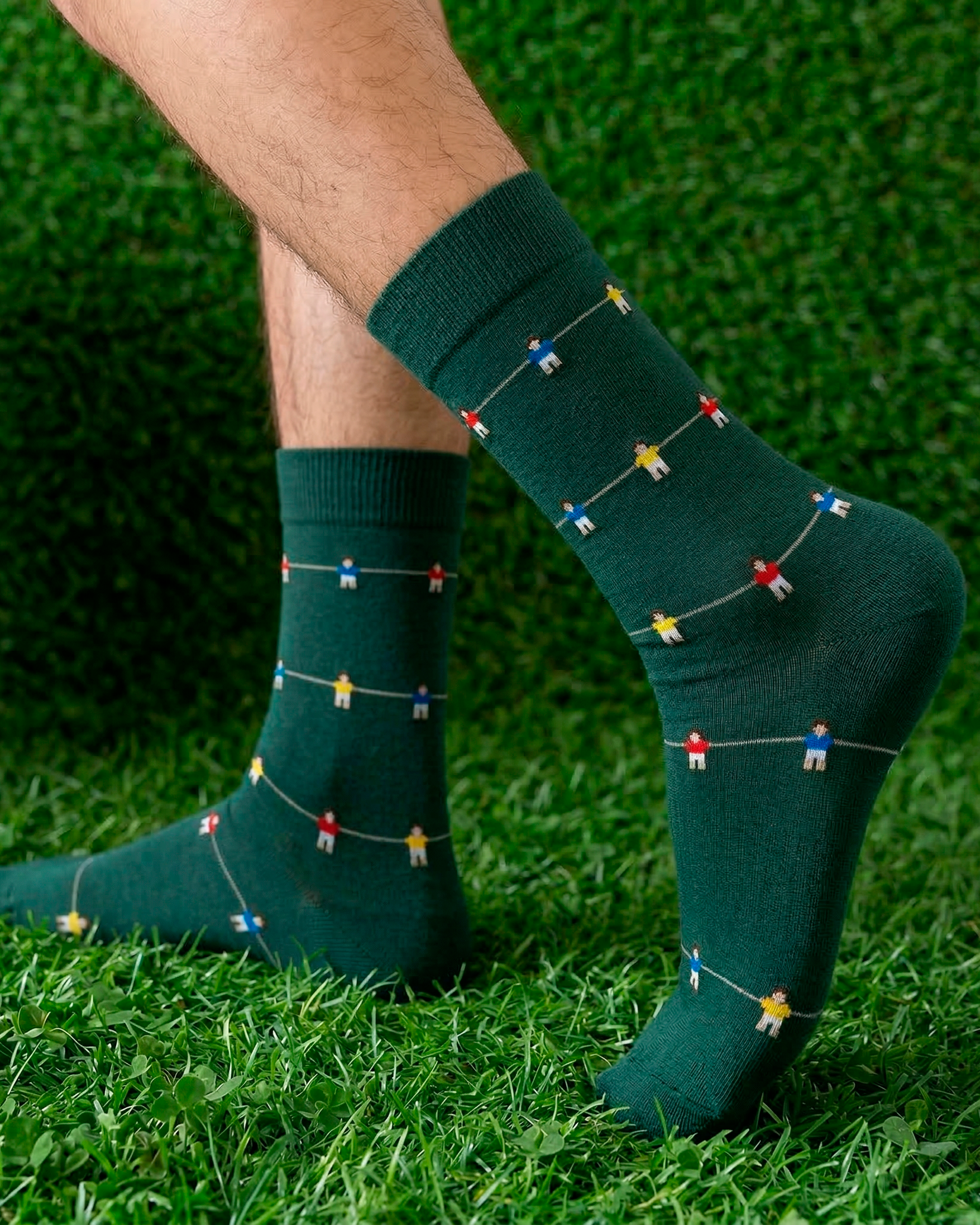 Medias verdes futbolito para hombre 