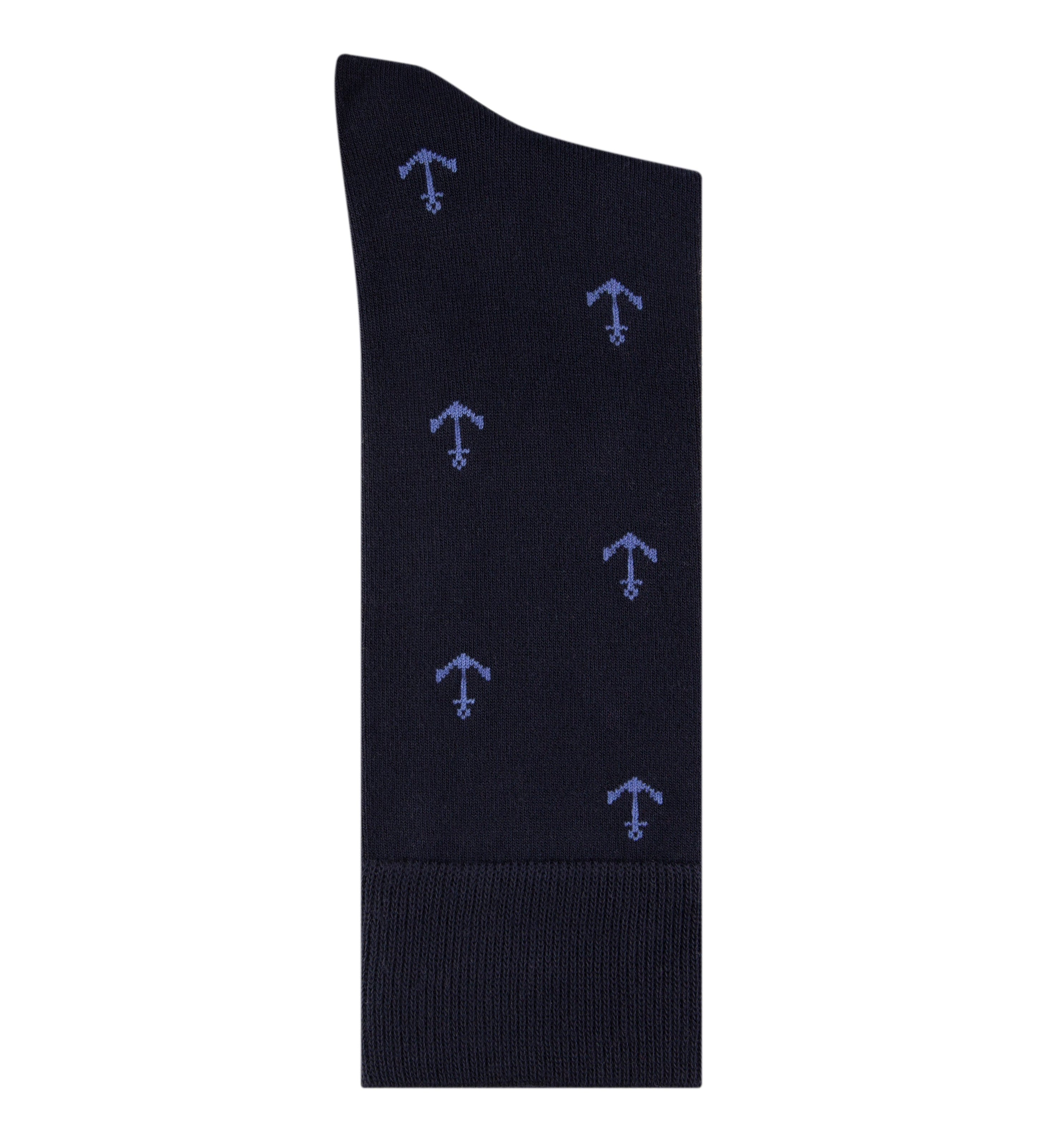 Medias negras con anclas azules para hombre 