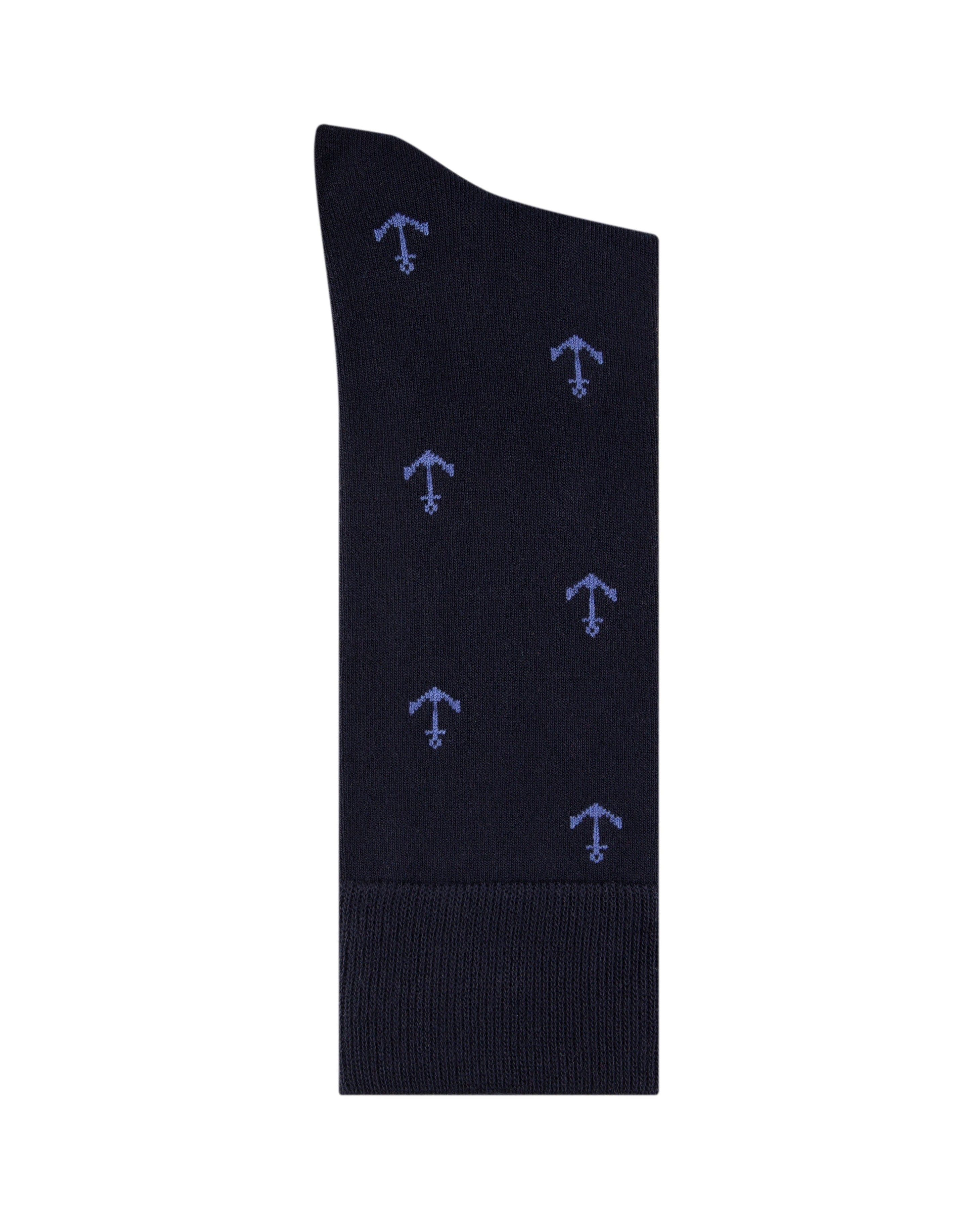 Medias negras con anclas azules para hombre 